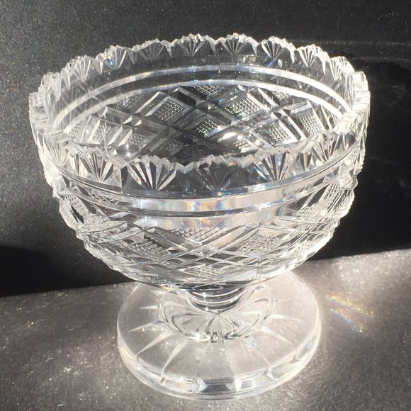 𝐑𝐀𝐑𝐄 ! Waterford Crystal Georgian Strawberry Master Cutter Footed Candy Bowl